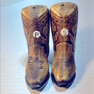 Vintage Ceramic Cowboy Boot Salt & Peppers